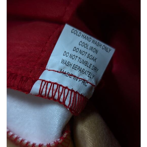 Jagger & Stone Faux Leather Pants Red with White Stripe Size 2 - Picture 5 of 11